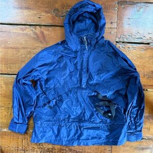 Eastern Mountain Sports Blue Lightweight Hooded Pullover Anorak